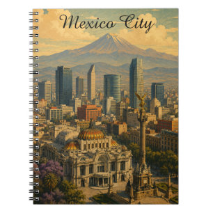 Vintage Mexico City CDMX Retro Reise Notizblock