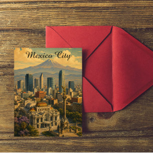 Vintage Mexico City CDMX Retro-Reise Postkarte