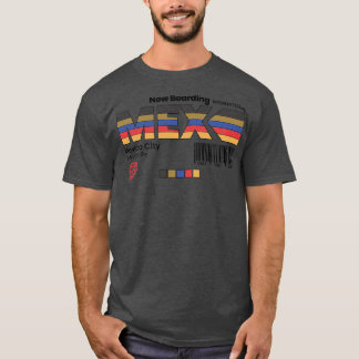 Vintage Mexico City MEX Flughafen Etikett Retro Re T-Shirt
