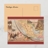 Vintage Mexico Map Postkarte (Vorne/Hinten)