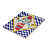 Vintage mexikanische Blume Keramik Tile Fliese (Seite)