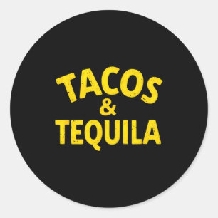 Vintage mexikanische Fiesta-Tacos & Trinken Runder Aufkleber