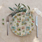 Vintage mexikanische Reisedrucke Pappteller