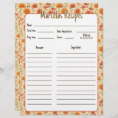 Vintage mexikanische Rezept-Seiten für Binder (Vorne/Hinten)