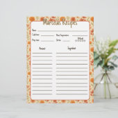 Vintage mexikanische Rezept-Seiten für Binder (Stehend Vorderseite)