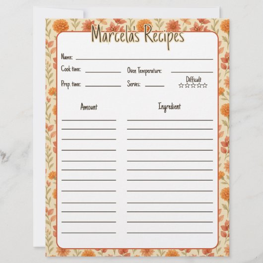 Vintage mexikanische Rezept-Seiten für Binder (Vorderseite)