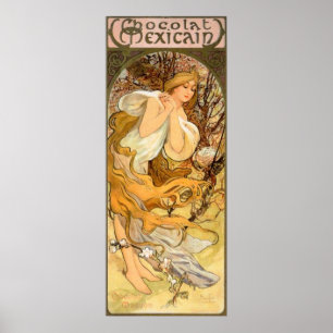 Vintage mexikanische Schokoladen-Anzeige Poster