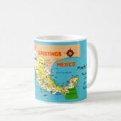 Vintage Mexiko-Karte Kaffeetasse (VorderseiteRechts)