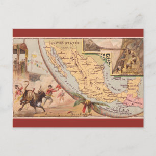Vintage-Mexiko-Karte Postkarte