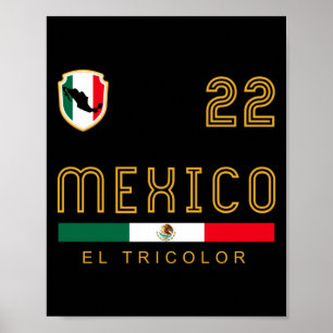 Vintage-Mexiko-Trikot-Fußball-Flagge-Fan-Geschenk Poster