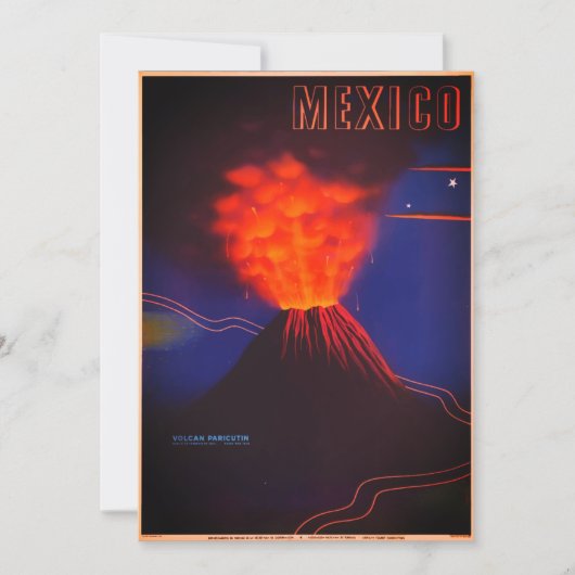 Vintage-Mexiko-Vulkan Karte (Vorderseite)