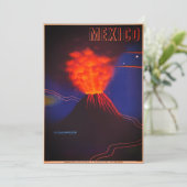 Vintage-Mexiko-Vulkan Karte (Stehend Vorderseite)