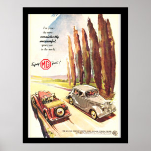 Vintage MG Autos Transport Poster drucken