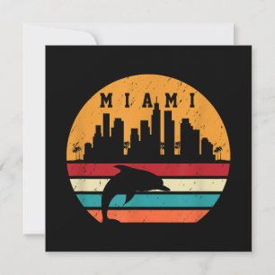 Vintage Miami 80er Delphin-Silhouette Souvenir Del Einladung