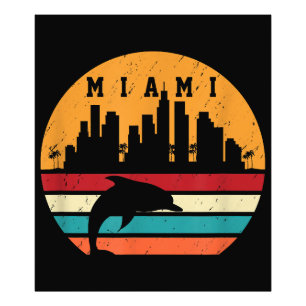 Vintage Miami 80er Jahre Delfin Silhouette Souveni Fotodruck