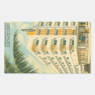 Vintage Miami Art Deco-Aufkleber Rechteckiger Aufkleber