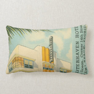 Vintage Miami Art Deco Rückenkissen Lendenkissen