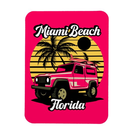 Vintage Miami Beach Florida Magnet (Vertikal)