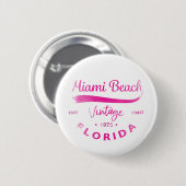 Vintage Miami-Beach, Florida, Ostküste Button (Vorne & Hinten)