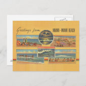 Vintage Miami Beach Florida Postkarte (Vorne/Hinten)