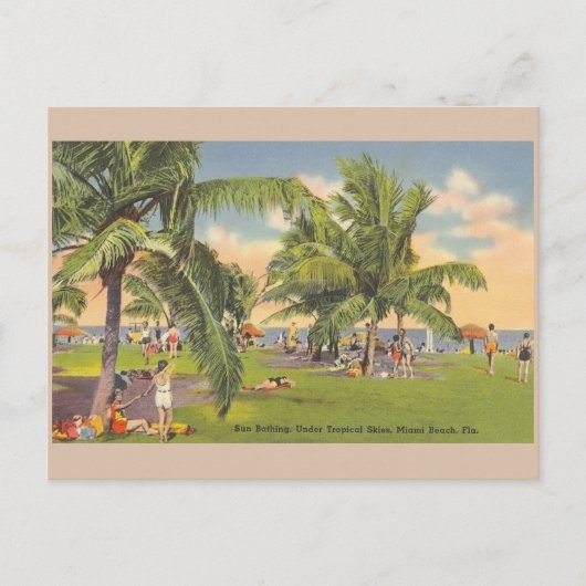 Vintage Miami Beach Florida Sonnenbadekarte Postkarte (Vorderseite)