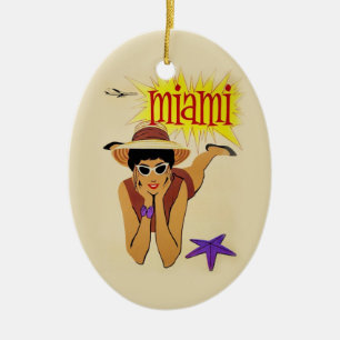 Vintage Miami Beach Keramikornament