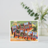 Vintage Miami Beach Postkarte (Stehend Vorderseite)