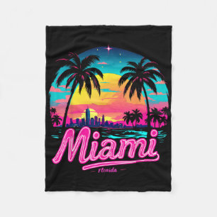 Vintage Miami Beach – Retro 305 Florida Sonnenunte Fleecedecke