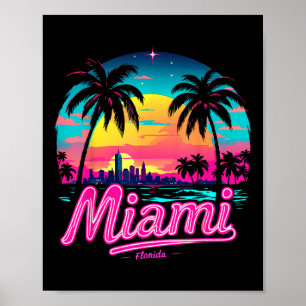 Vintage Miami Beach – Retro 305 Florida Sonnenunte Poster