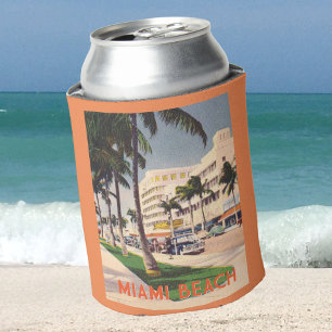 Vintage Miami Beach Straße in den 40er Jahren Dosenkühler