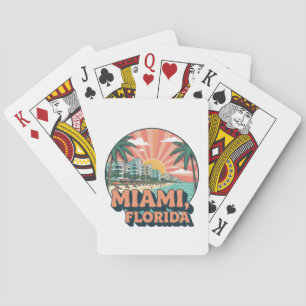 Vintage Miami Florida 80er Jahre Kunst Reise Logo Spielkarten