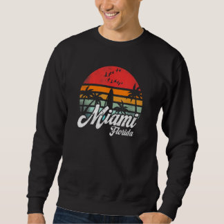 Vintage Miami Florida Funny Beach Sport Waves Surf Sweatshirt