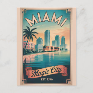 Vintage Miami Florida Magic City Retro Reise Postkarte