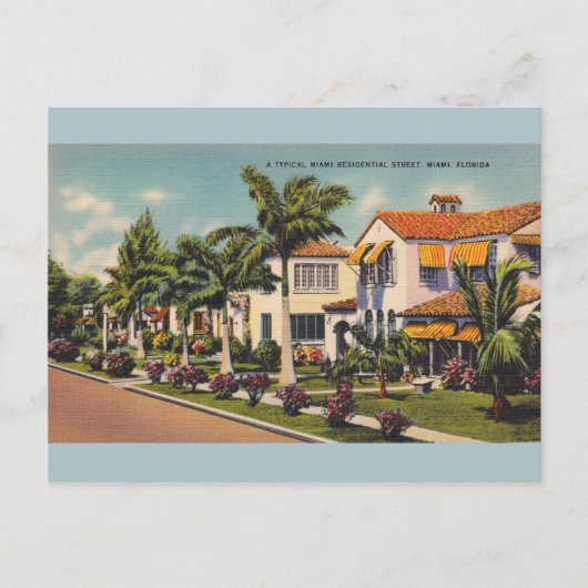 Vintage Miami Florida Postkarte (Vorderseite)