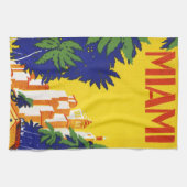 Vintage Miami Florida-Reise Geschirrtuch (Horizontal)