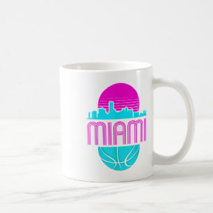 Vintage Miami Florida Stadtlandschaft Retro Basket Kaffeetasse