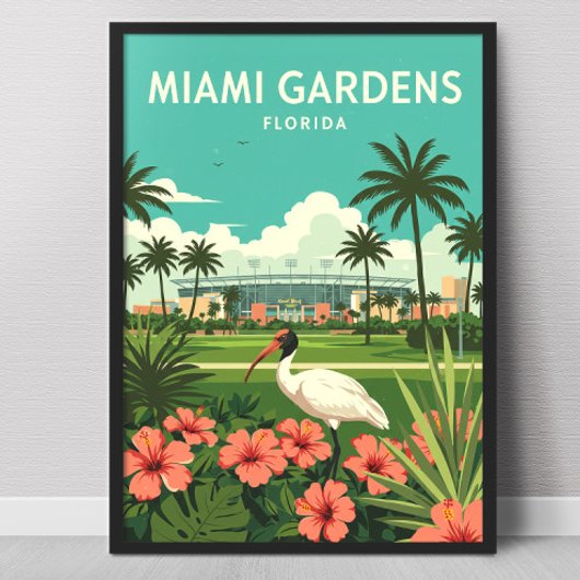 Vintage Miami Gardens Florida Poster
