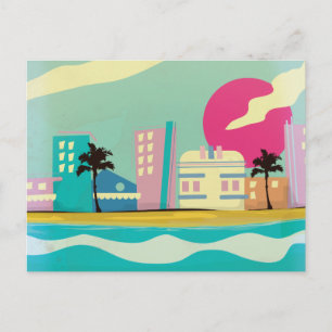 Vintage-Miami-Plakat aus den 1980er Jahren Postkarte