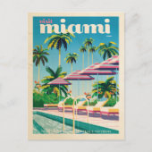 Vintage Miami Pool Postkarte (Vorderseite)