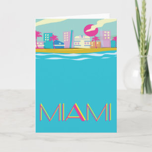 Vintage Miami-Reiseplakat aus den 1980er Jahren Feiertagskarte