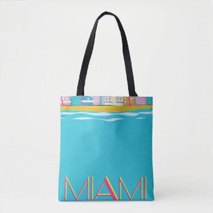 Vintage Miami-Reiseplakat aus den 1980er Jahren Tasche