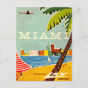 Vintage Miami-Reisepostkarte Postkarte