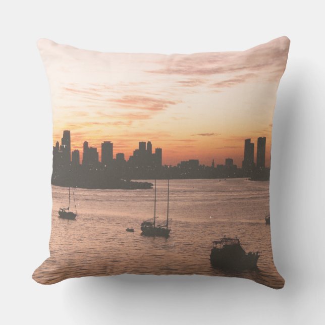 Vintage Miami-Skyline Kissen (Vorderseite)