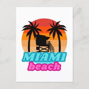 Vintage Miami Strand Florida Postkarte