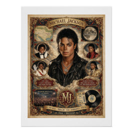 Vintage-Michael-Jackson-King-of-Pop-Wandkunstposte Poster