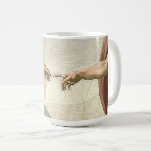 Vintage Michelangelo-Malerei, Antiquitätendruck Kaffeetasse (VorderseiteRechts)