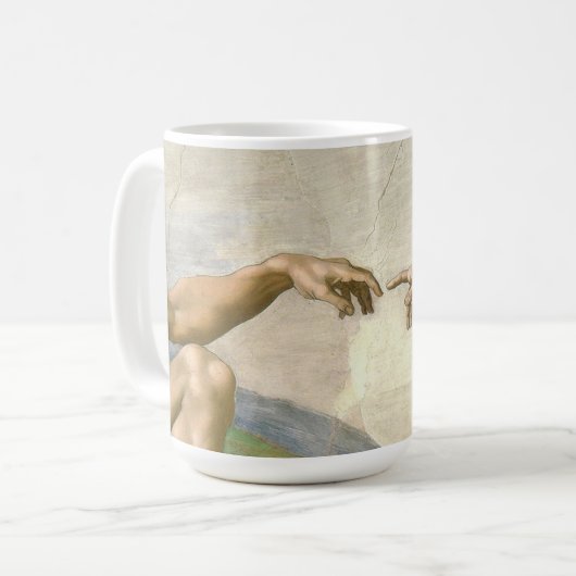 Vintage Michelangelo-Malerei, Antiquitätendruck Kaffeetasse (Vorderseite Links)