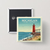 Vintage Michigan Button (Vorne & Hinten)