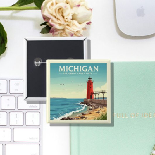 Vintage Michigan Button
