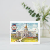 Vintage Michigan-Hauptstadt mit Siegel Postkarte (Stehend Vorderseite)